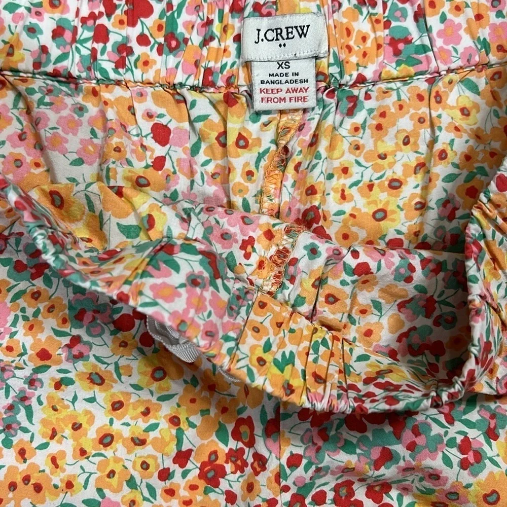 J.Crew‎ 100% Cotton Drawstring Cottagecore All Over Ditsy Floral Print Shorts XS